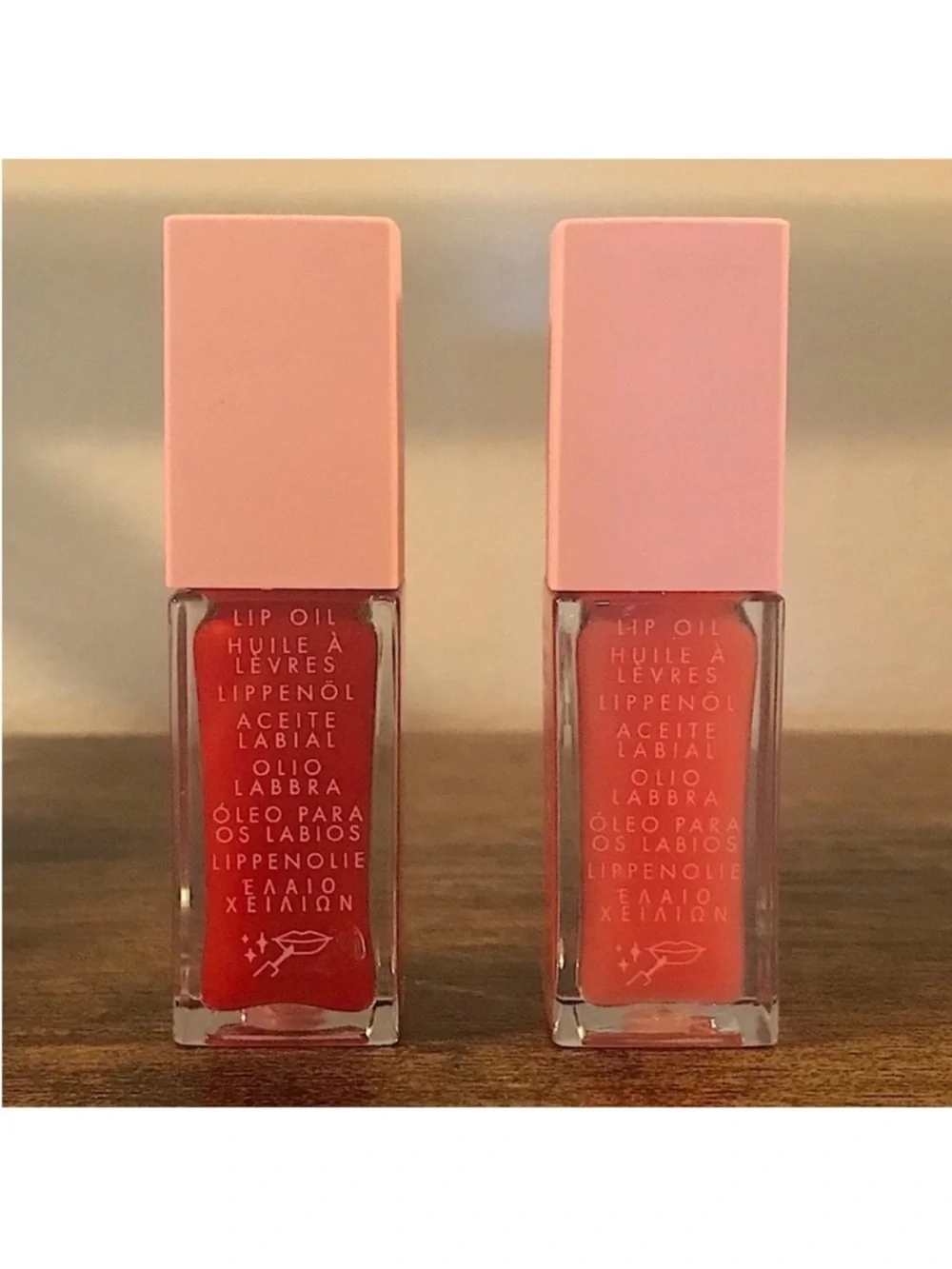 Kylie Cosmetics Lip Oil Duo in Pomegranate & Passion Fruit, 2 x 0.2 fl oz / 6 ml
